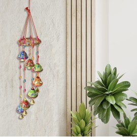 Colorful Windchimes Jhoomar Hanging for Home Door, Wall, Temple, Bedroom, Decorative Accessories for Party, Festival Décor, Wedding Festivities Gift (Bell)