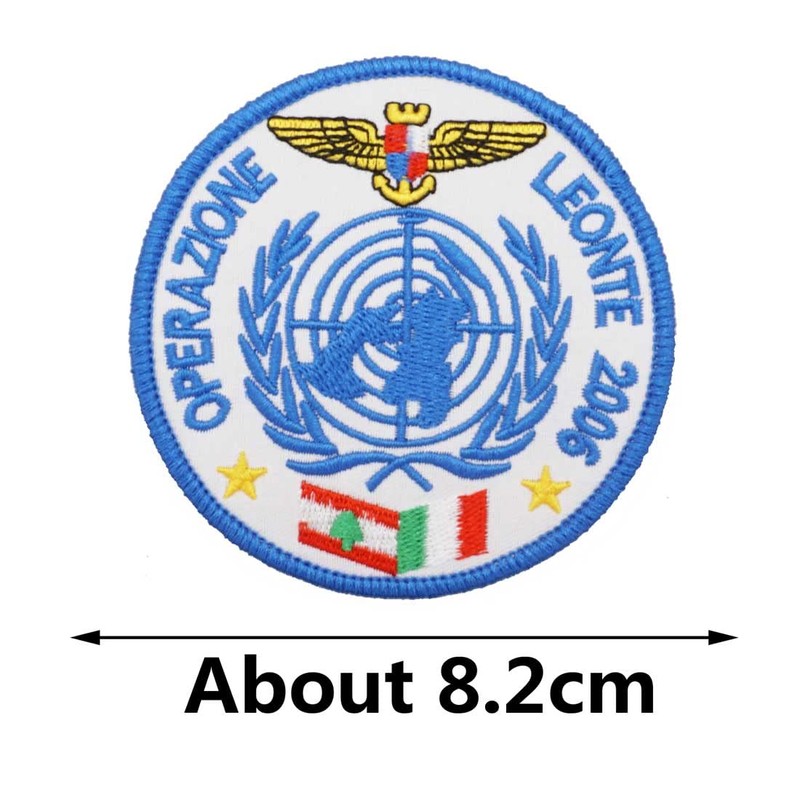 2 Stück Operation LEONTE Italien Militär bestickt Patch Abzeichen mit