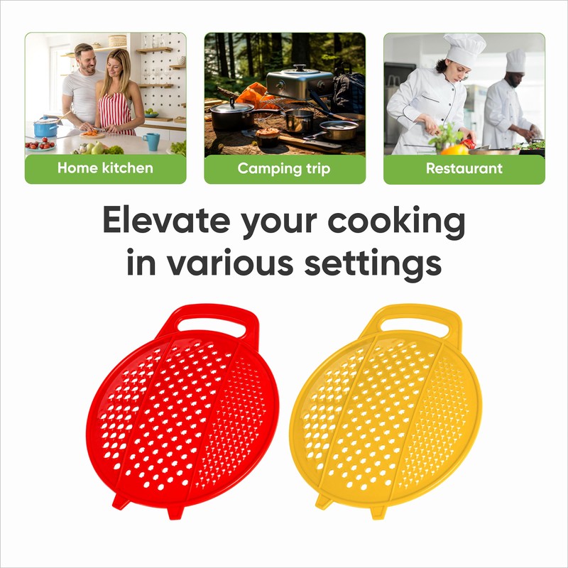 OFXDD Shredder Kitchen - Plastic Grater with Handle - Round