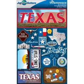 Reminisce JST-042 Jet Setters 2 3-Dimensional Sticker, Texas