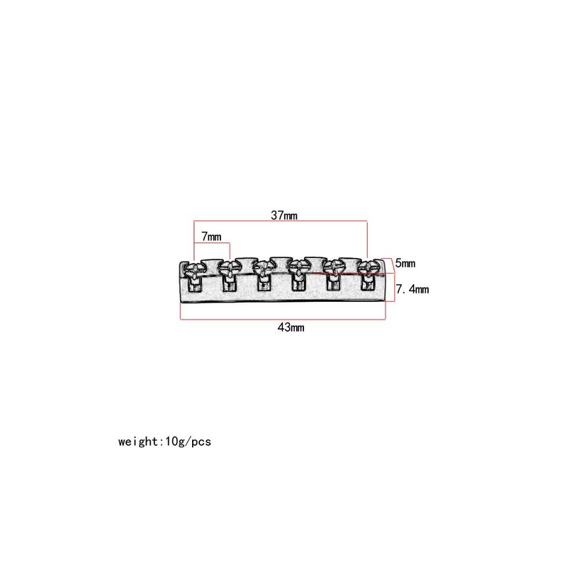 Alnicov 43MM Height Adjustable Brass Guitar Nut for 6-String TL