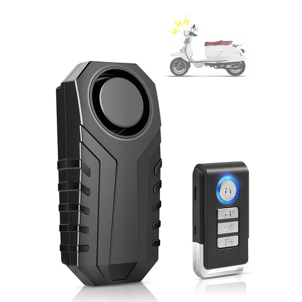 KINOEE Bicycle Alarm, Anti-Theft Burglar Wireless Alarm with Remote Control