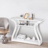 ZenStyle Wood Console Table with Curved Legs and Shelf, 3