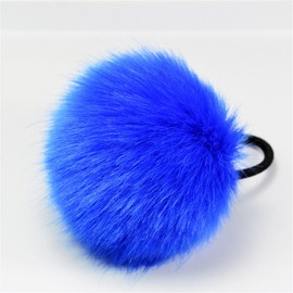 2pcs Pom Pom Elastic Hair Ties - Flurry Ball Ponytail Holders With Faux Rabbit Fur Accessories