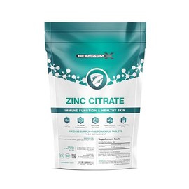 Zinc Citrate (100% Pure Certified/Maximum Strength 50mg Tablets x 100 (1 Per Day)