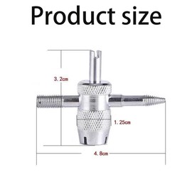 DTQKSM 2Pcs 4-in-1 Universal Tire Valve Stem Tool, Silver Stainless Steel, Compatible with Cars, Trucks, Bicycles, Motorbikes, RVs, Buses, Vans, UTVs, ATVs