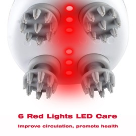 mxm2mxm Electric Head Massager Waterproof,with 4 Detachable Massage Heads,Wireless Portable Red Light Care Handheld Massager,4 Massage Modes Stress Relax for Scalp,Suitable The Whole Body and Pets