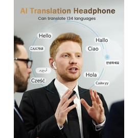 MONODEAL Translation Headphones, AI Translation Headphones, Open Ear Headphones Bluetooth 5.3, Real-time Translation for 164 Languages, Ideal for Travel and Study, Work, Business