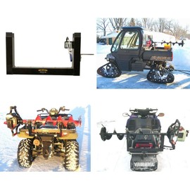 Digger Ice Auger Mount for ATV, Snowmobile, UTV, Fits Metal Rack, Bumper & Polaris Composite Rack (Polaris ATV Compatible Mount)