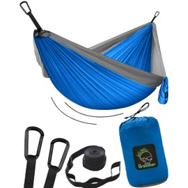 Hammock Camping - Ultralight Outdoor Hammock, Perfect Camping Gifts, Camping Hammock Outdoor, Hammock for 1 Person with Tree Straps + Carabiner