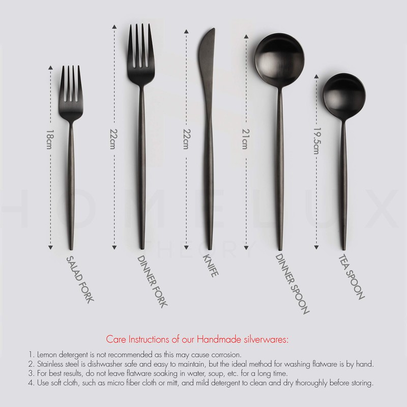 Homelux Theory 18/10 Stainless Steel Silverware Set, 2 Sets of