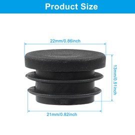 Kyuionty 40 Pack 7/8" Round Black PE Plastic Plugs for Round Tubing Post, Pipe Post, Chairs
