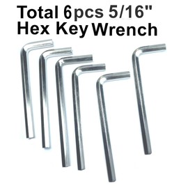 ZDingTech 6pcs 5/16 Allen Wrench sets,5/16" Hex Key Wrench set,allen key Door Key L Shaped hex wrench set with Long Arm.