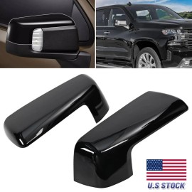 ALLTIMES Gloss Black Side Mirror Cover Cap for Silverado Sierra 1500 2019-2025 84612941