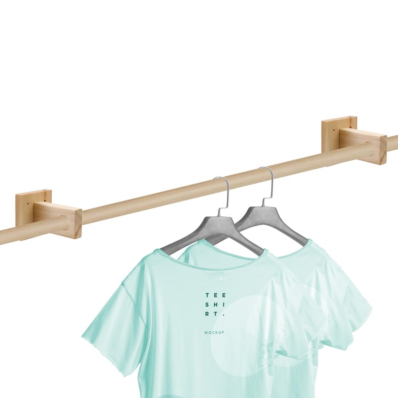 Antrader Unfinished Wooden Curtain Rod Holder Brackets,Ceiling Mount Closet Pole