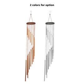 35inch 18-Bar Classic Rotating Wind Chime Solid Wood Aluminum Alloy Tubes for Home Balcony Bacyard Decoration