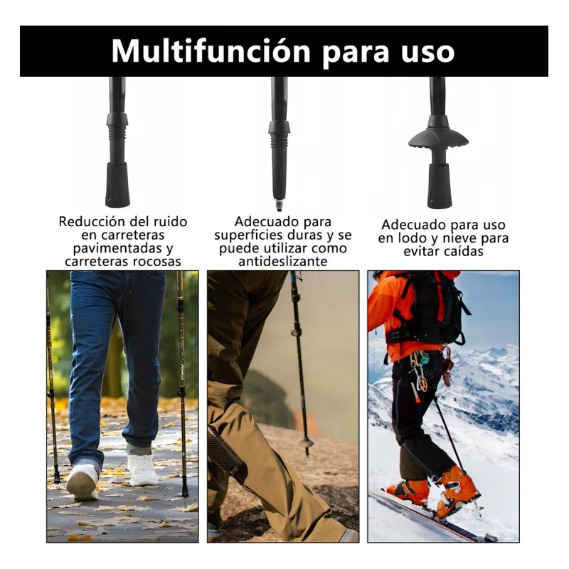 2pk Bastones De Senderismo Ajustar Bastón Plegables Trekking