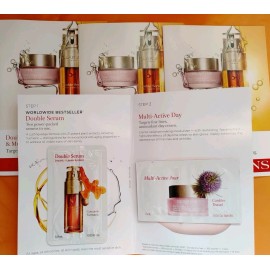 Clarins Double Serum Hydric + Lipidic System Samples 0.9ml x 4 & .06oz Jour