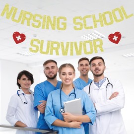 Nursing School Survivor Banner, Congrats Nurse Garland Bunting, Congrats RN/BSN, Nurse Graduation Party Decorations
