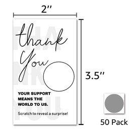 JioJio Chan 50 Blank Gift Certificate Scratch Off Cards Vouchers, for Small Business, Spa Beauty Makeup Hair Salon Restaurant, Christmas Birthday Holiday,