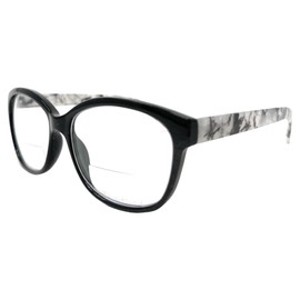 Incredible Bargains The Ella Butterfly Shaped Bifocal Reading Glasses, Stylish Cat Eye Readers + 3.00 Black