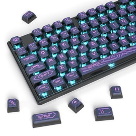 Fogruaden Pudding Keycaps 60 Percent, 120 Dye-Sublimation Keycaps Set, ASA Profile Custom Keycaps for Cherry Gateron MX Switches Mechanical Keyboard(PurplePudding)