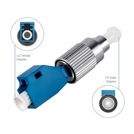 2Pack Fiber Optic Adapter, FC Male to LC Female Hybrid Optical Fiber Convertor Connector FTTH Optical Equipment Compatible with Visual Fault Locato