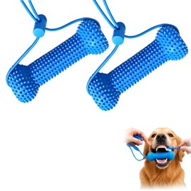 OKNIAO Dog Toys Dual-Action Teeth Cleaning Mouth Prop, Chew Toy for Easier Brushing Oral Care, for Daily Home Use, for Small Medium Large Dogs (2 PCS)