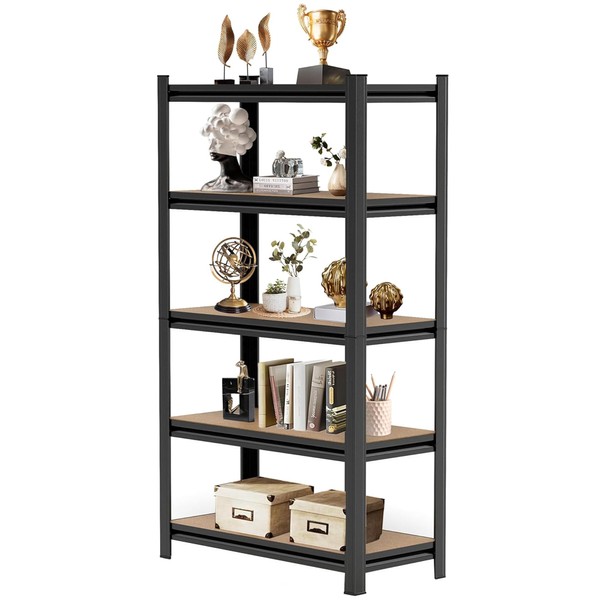 BEESTMUEBLE Tall Bookshelf with Open Shelves, Metal Office Book Shelf,