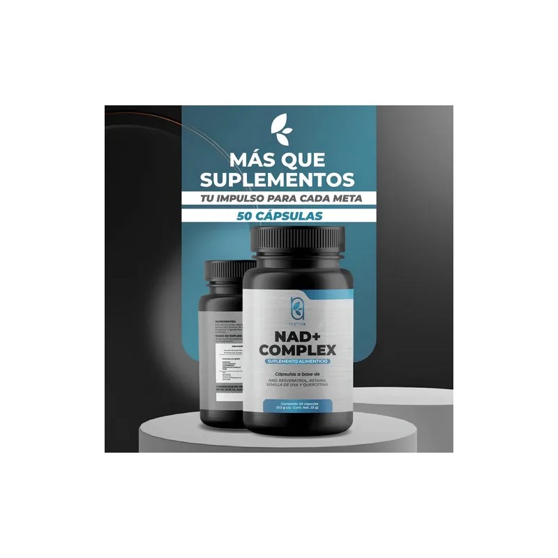 Suplemento NAD Complejo Antiedad Naima Plus 50 Cápsulas Resveratrol