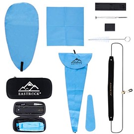 EASTROCK Saxophone Cleaning Kit with EVA Case for Alto Tenor Sax Clarinet Flute and other Wind & Woodwind Struments,Including Sax Cleaning Swab(4pcs),Mouthpiece Brush,Neck Strap