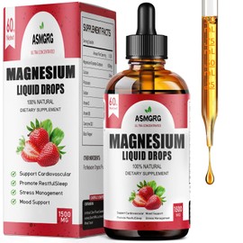 Magnesium Liquid Drops,Magnesium Glycinate Liquid with Vitamins D & B6-1500mg Plant Based Formula, Vegan, Non-GMO, for Relaxation & Daily Balance - 2 Fl Oz