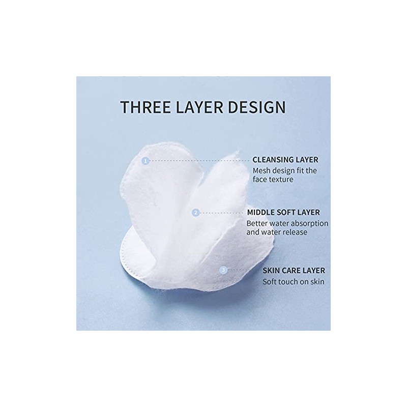 MSQ Cotton Rounds (300 unidades), almohadillas removedoras de maquillaje, almohadillas