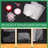 Keadic 33Pcs Clear Square Favor Boxes with Gift Ribbons, Scissors,