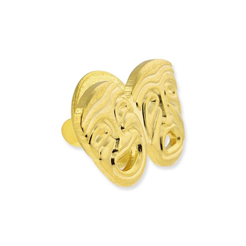 PinMart's Gold Plated Theater Mask Lapel Pin – 1 Piece