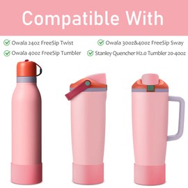 2PCS Silicone Boot for Owala Water Bottle FreeSip Sway 30oz&40oz, Tumbler 40oz and Twist 24oz, Non-Slip, Protective Sleeve for Stainless Steel Water Bottle Accessories BPA-Free Bottom Base(2LM)