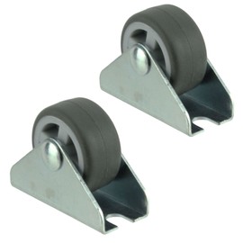 Spares2go Universal Castor Wheels Fixed Plate Fixing 1'' Mini Wheel (32mm, Pack of 2)