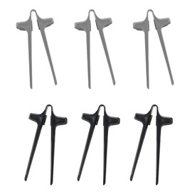 Ieron 6 Pcs Finger Snack Chopsticks, Reusable Food Clips, Lazy Auxiliary Chopsticks Keep Hands Clean for Playing Games, Working and Studying (Black, Grey)