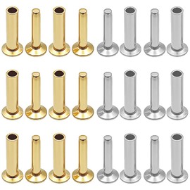 12 Sets Cutlery Rivets 5/16 x 5/8 inch Cutlers Knife Making Handle Pins Rivet Knife Handle Fasteners Kitchen Knifes Handles Screw Fixing Rivet Nuts Anti Corrosion Brass and Stainless Steel Burr Free