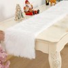 Table Runner Faux Fur White Christmas Table Runner Decorative Fur