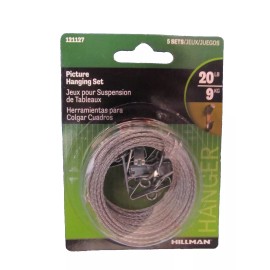 Hillman AnchorWire 20 lb. Steel Standard Picture Wall Hanging Set  #121127