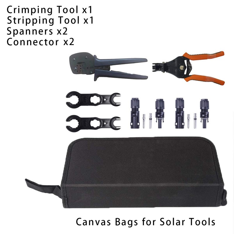 Solar PV Connector Crimper Tool Kit for 14/12/10AWG (2.5/4.0/6mm²) Solid