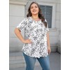 LIXHULT Womens Plus Size Tops Tunic Short Sleeve Round Neck