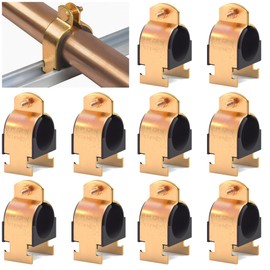Pearwow 10 Pack Rubber Cushion Strut Clamp, Zinc-Plated for Mounting Copper, PEX, Gas, CVPC Pipes and Tubing - High Temperature Resistance (5/8 Inch OD)