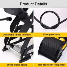 MEETLOCKS Double Cylinder Barrel Bike Foot Pump,160PSI Aluminum Body Floor Air Pump with Precisional Accurate Pressure Gauge Smart Valve Head for Presta Schrader & Deutschland Valve Bicycle Tire Pumps