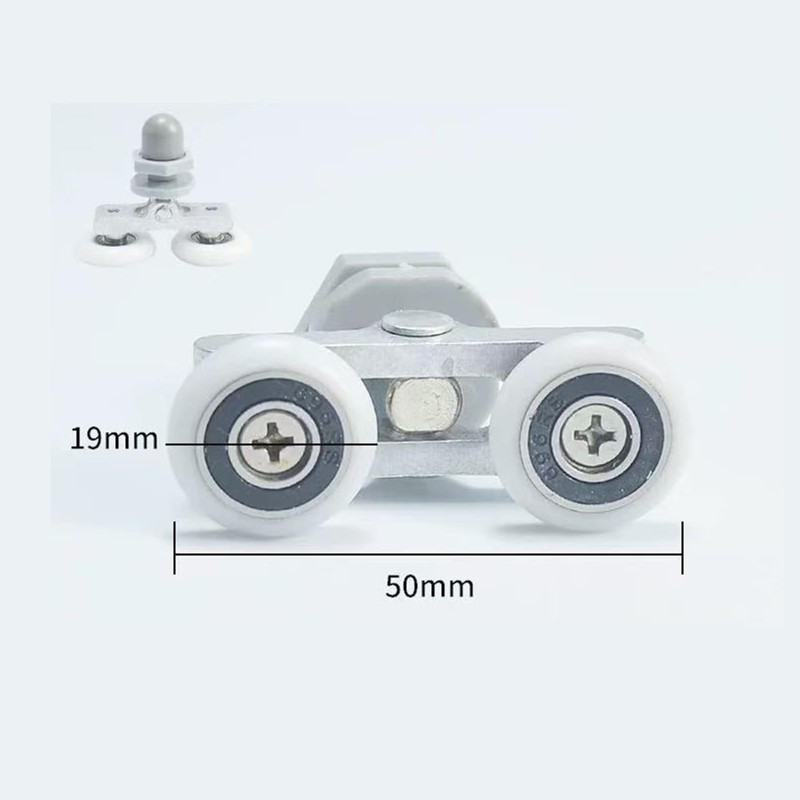 19MM Shower Door Runner Wheels,4Pcs Shower Door Wheel Rollers,Double Sliding