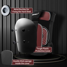 EULANT Knee and Elbow Pads for Teenager & Adults,Girls Skateboard Pads,Boys Roller Skating Pads,Knee Elbow Wrist Pads for Rollerblading Riding Scooter Skating Skateboarding,L