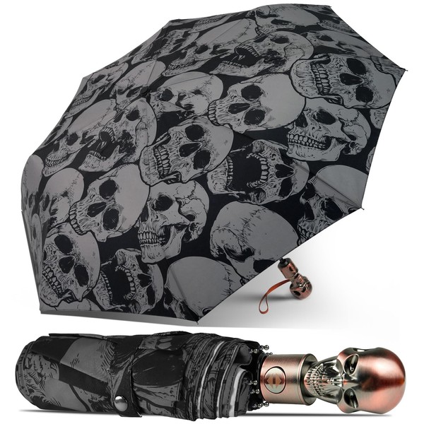 Lejorain Portable Folding Gothic Umbrella - Auto Open Close Windproof