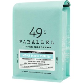 49th Parallel Coffee Roasters – Middle School Espresso Whole Beans – Gourmet Coffee - Medium Roast Coffee, 12oz