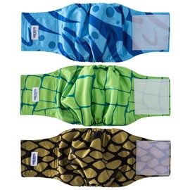 MICOOYO Belly Bands for Male Dogs, 3 Pack Reusable Dog Diapers Male for Puppy Doggie, Washable Male Dog Wraps XSmall (XL, Rainforest)